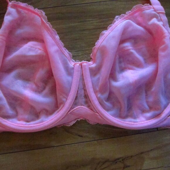TORRID Hot Pink Unlined Lace Full Coverage Underwire Bra size 42DD - Picture 4 of 5